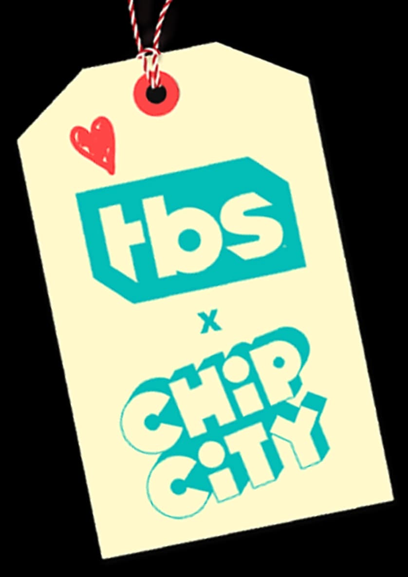 Gift tag that reads TBS x Chip City